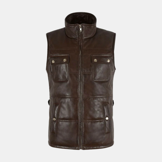 Womens Brown Leather Vest