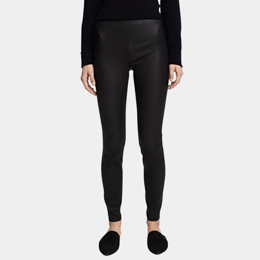 FAUX LEATHER SIDE STRIPS PANTS