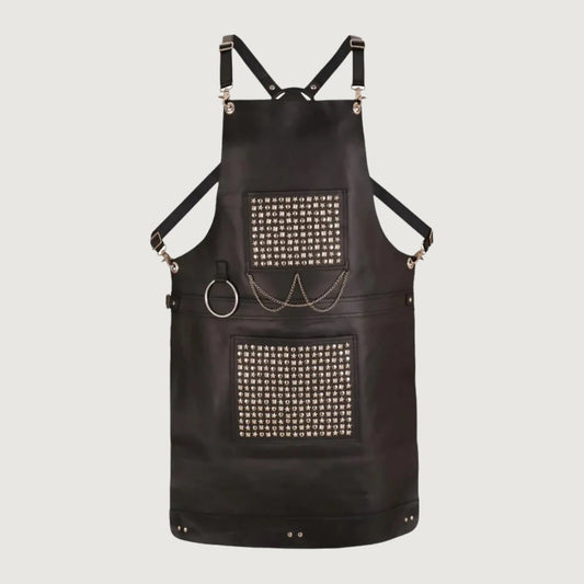 The Bedfordshire Leather Handmade studded bonded Apron