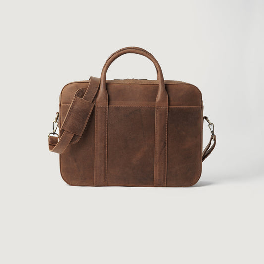 The Captain Vintage Tan Brown Leather Briefcase