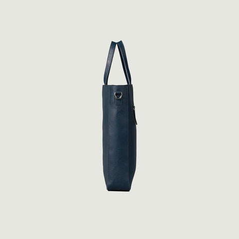 The Poet Midnight Blue Leather Tote Bag