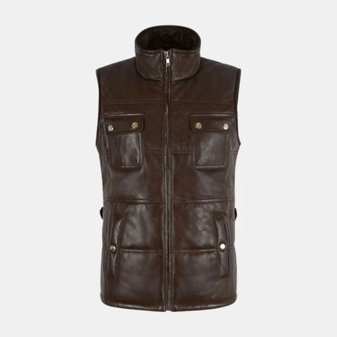 Womens Brown Leather Vest