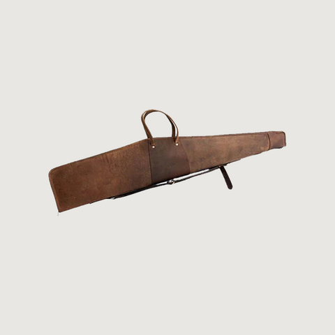 Scoped Leather Rifle Case Distressed Brown