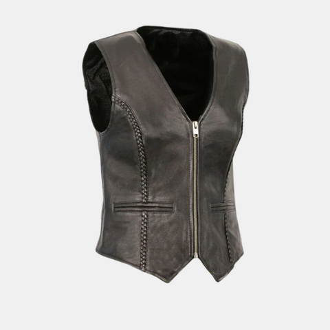 Zipper Front Braided Vest