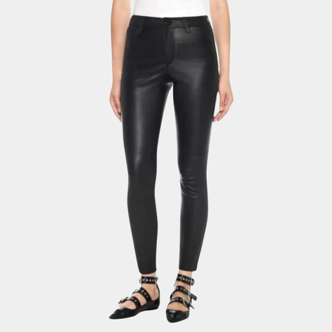 BLACK FAUX SKINNY LEATHER PANTS