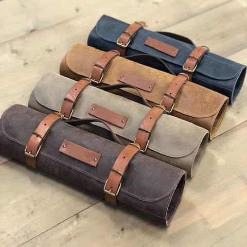 Rustic Leather Knife Roll