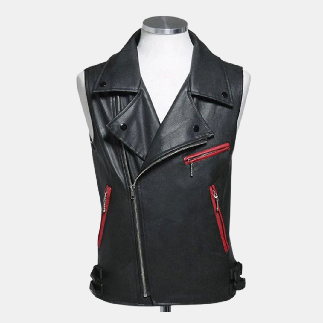 Mens Sleeveless Genuine Leather Vest