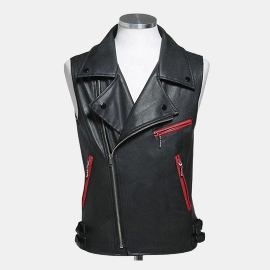 Mens Sleeveless Genuine Leather Vest