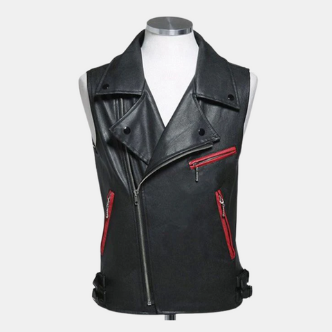 Mens Sleeveless Genuine Leather Vest