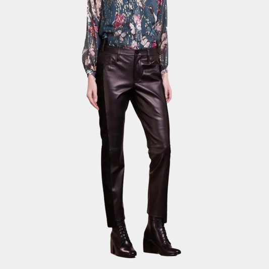 BLACK LAMB LEATHER PANTS