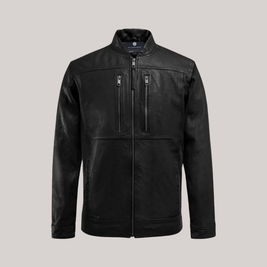 Thunder Storm Black Biker Leather Jacket