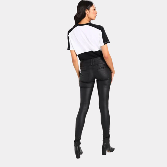 DOUBLE ZIPPER LEATHER PANTS