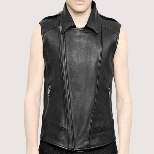 Faux Leather Biker Vest