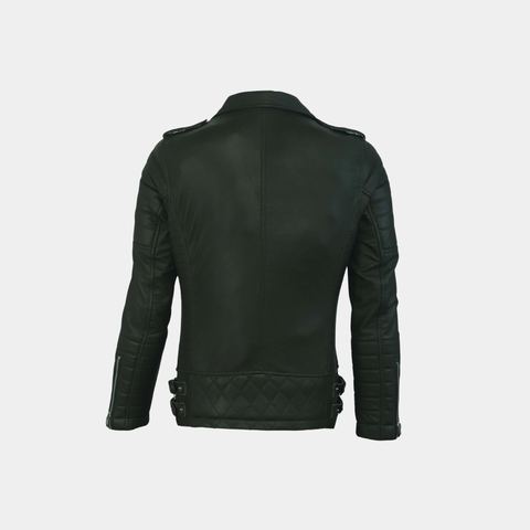 Charlotte Burnt Green Leather Jacket