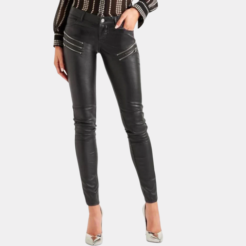 BLACK LEATHER SKINNY PANTS