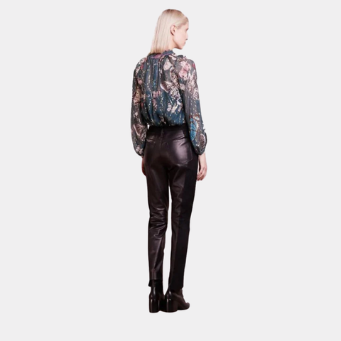 BLACK LAMB LEATHER PANTS