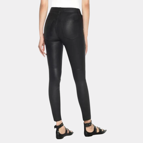 BLACK FAUX SKINNY LEATHER PANTS