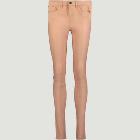 SALISA CAMEL LEATHER PANTS