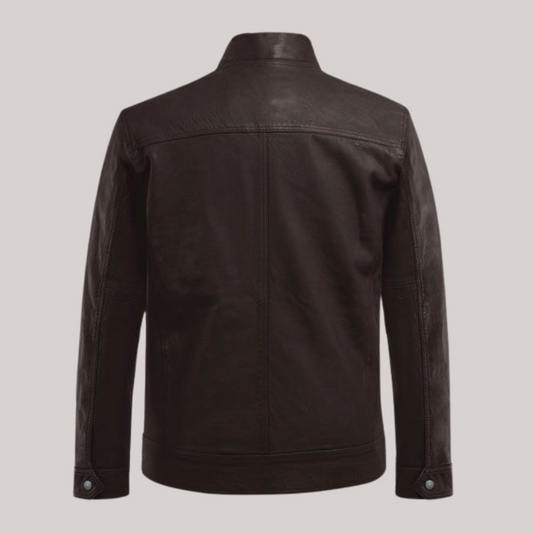 Thunder Storm Brown Biker Leather Jacket