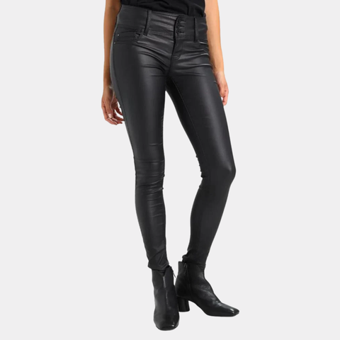 DOUBLE ZIPPER LEATHER PANTS