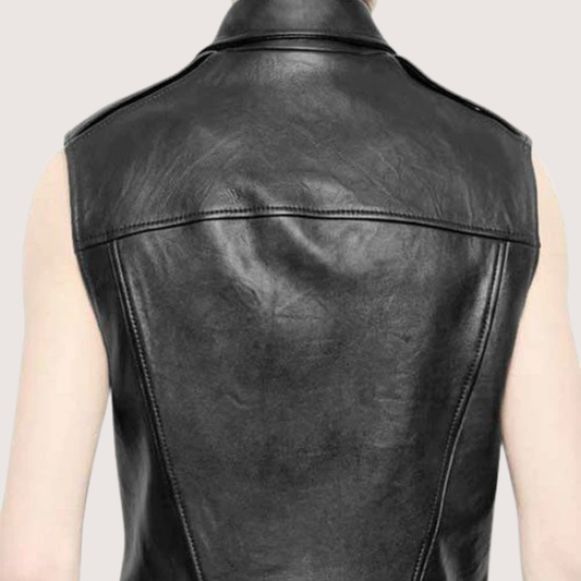 Faux Leather Biker Vest