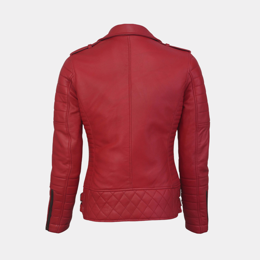 Charlotte Red Leather Jacket
