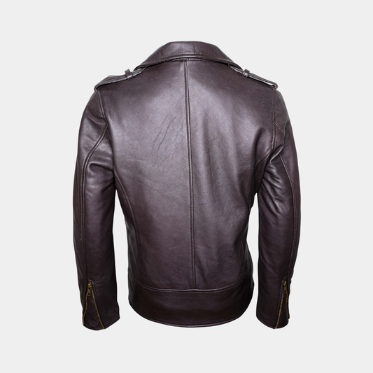 Charlotte Burnt Charcoal Leather Jacket