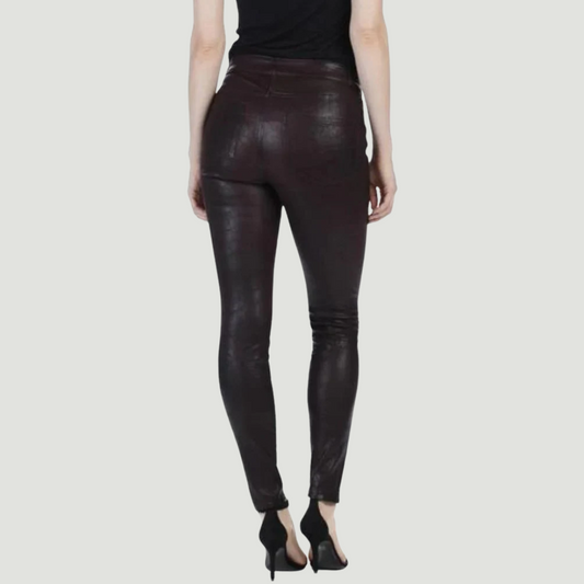 GLOSSY LEATHER PANTS