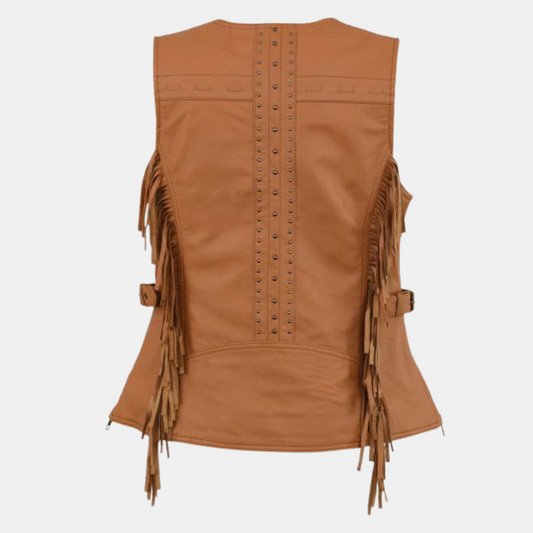 Saddle Tan Snap Front Vest