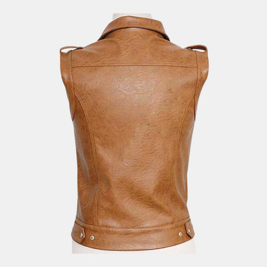 Men Camel Brown Western Style Vest