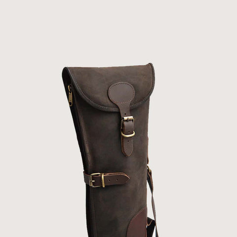 Leather Shotgun Slip Case Waxed Brown