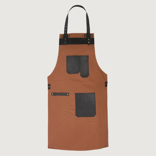 The Norfolk Leather Brown Canvas Butcher Apron