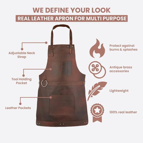 The Northumberland Dark Brown Leather Apron