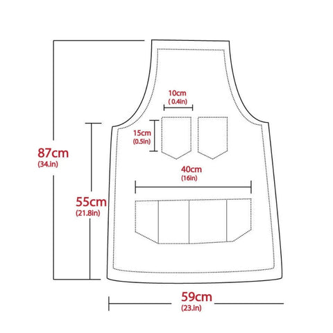 The Nottinghamshire Black Canvas Apron With Black Top Grain Leather Pocket