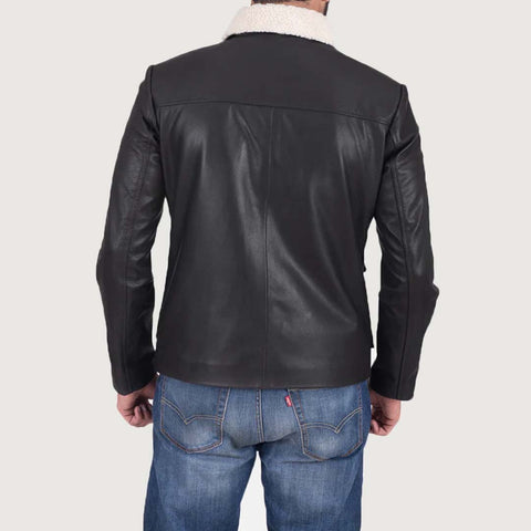 Snow Cole Black Leather Jacket