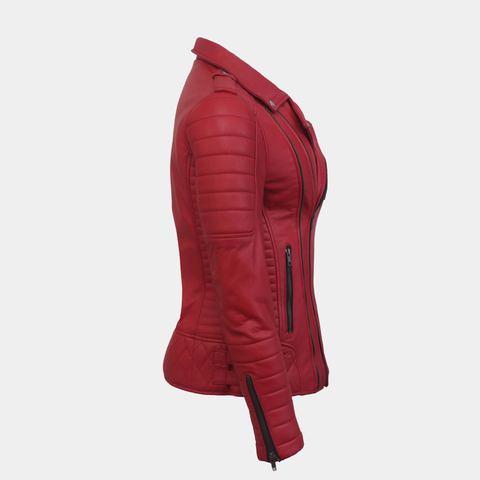 Charlotte Red Leather Jacket