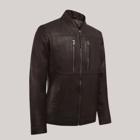 Thunder Storm Brown Biker Leather Jacket