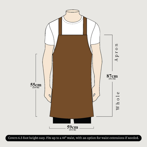 The Dorset Dark Brown Full Grain Leather Apron