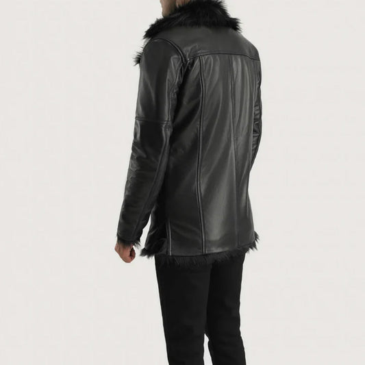 Fircliff Black Leather Coat