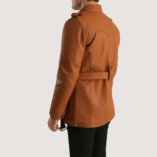 Hunter Tan Brown Fur Leather Jacket