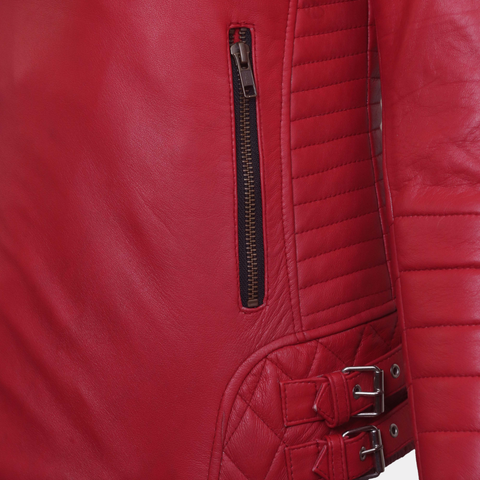 Charlotte Red Leather Jacket