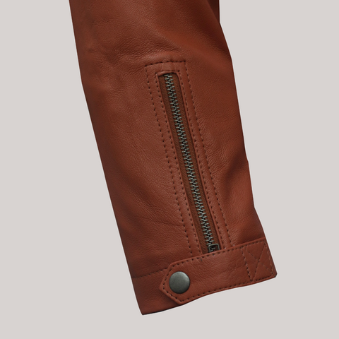 Ironwood Tan Biker Leather Jacket