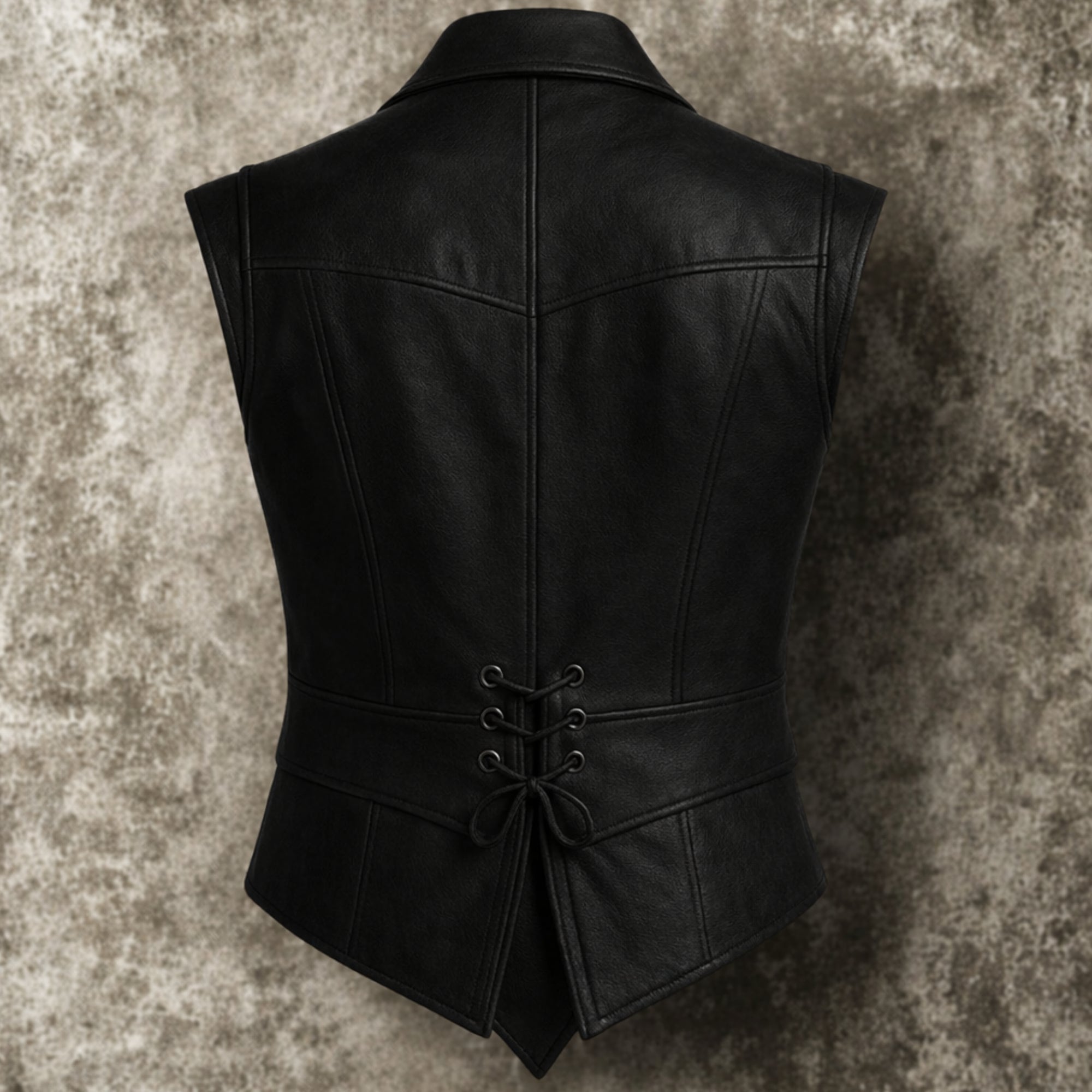 Men's Brown Leather Vest Lace-Up - Vintage Pirate Steampunk Waistcoat