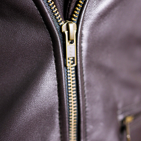 Charlotte Burnt Charcoal Leather Jacket