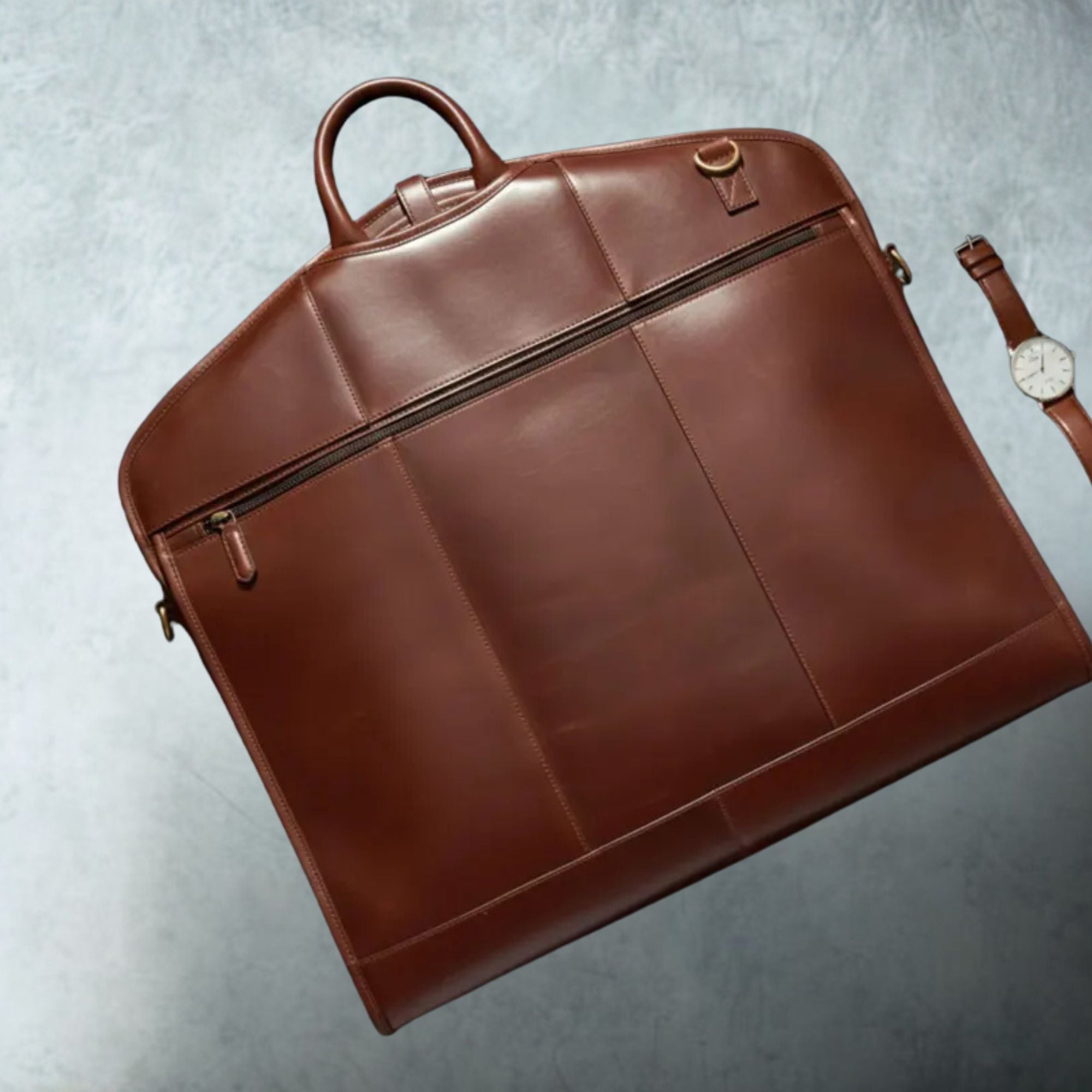 Genuine Leather Garment Bag - Luxury Suit Carrier for Travel | Treven Leather