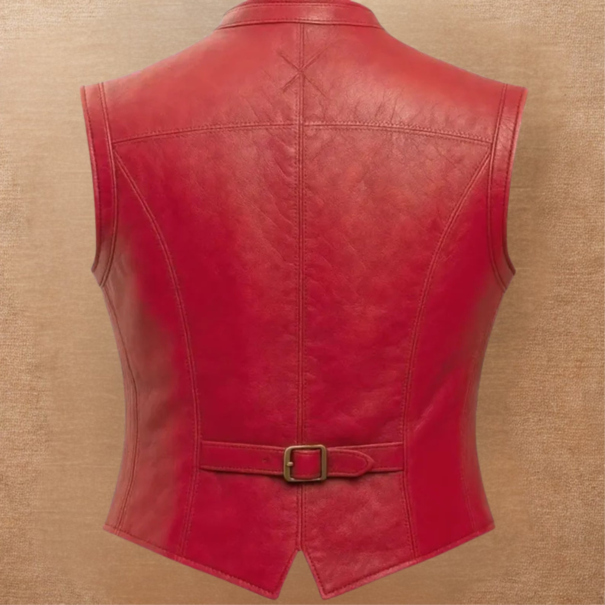 Men's Vintage Brown Leather Vest | Pirate Toggle Waistcoat | Treven Leather
