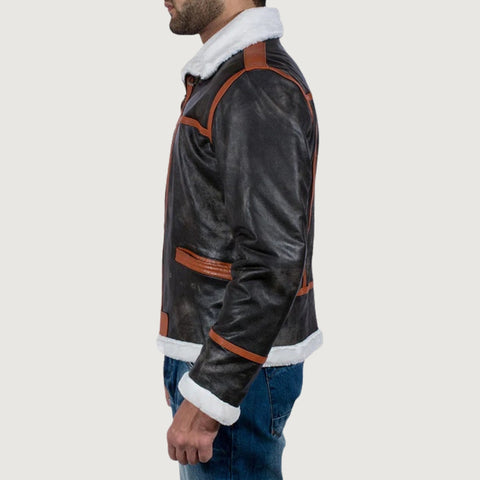 Alpine Brown Fur Leather Jacket