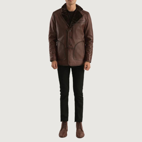 Rocky Brown Fur Leather Coat