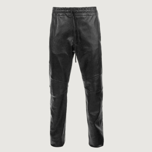 Drawstring Designer Leather Pants