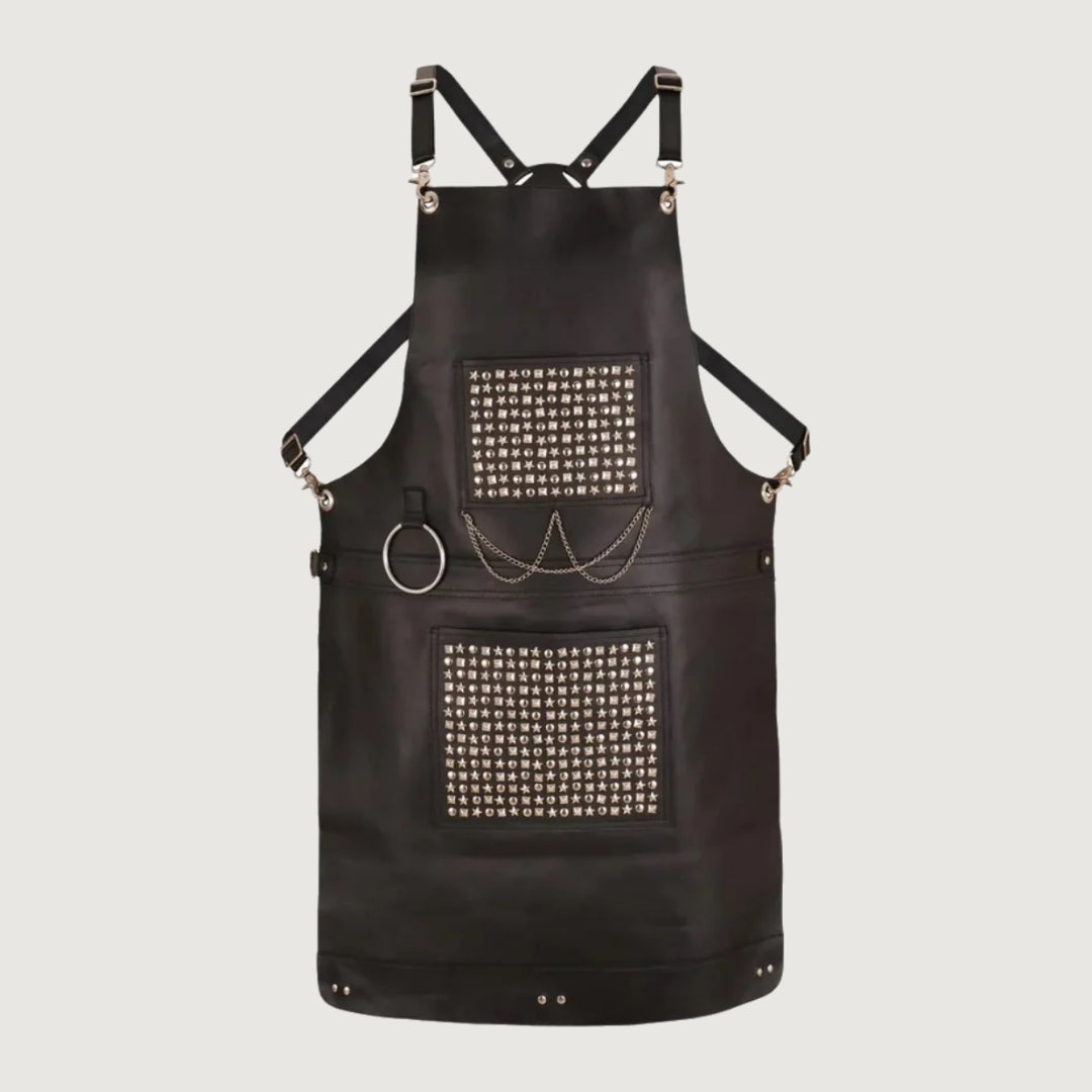 The Bedfordshire Leather Handmade studded bonded Apron